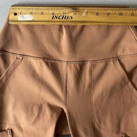 AVALANCHE Cargo Leggings Stretch Pull On Hiking Pockets Yoga Womens S Brown - Picture 7 of 10